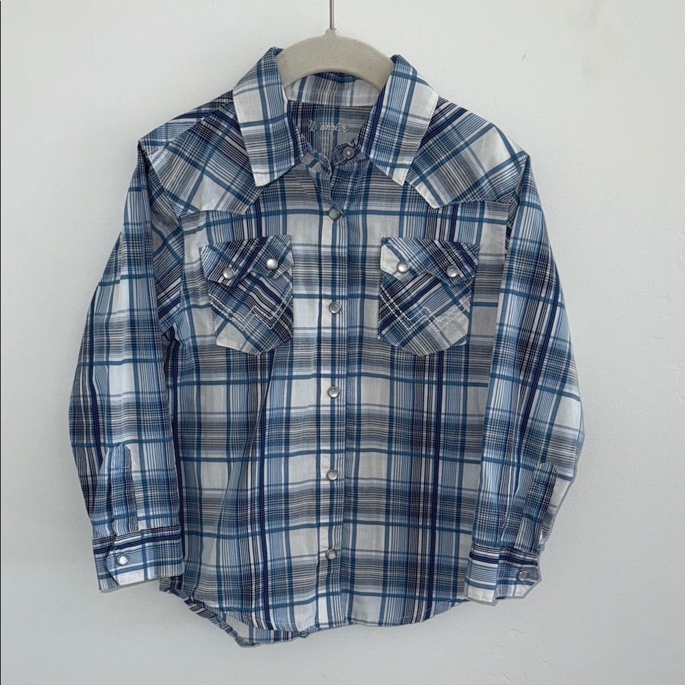 Blue Plaid Button-Up Shirt